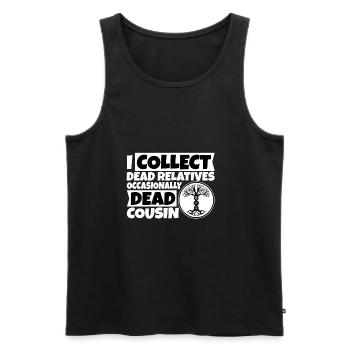 I collect dead relatives and occasionally a live - Männer Premium Bio Tank Top - Schwarz - Vorne - AI Model Male 178 light (178cm)
