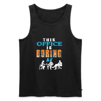 This office is boring AF - Men's Premium Organic Tank Top - black - Front - Michal (187cm)