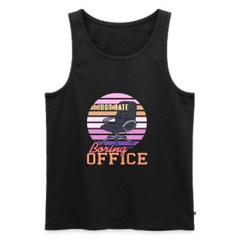 I just hate Boring Office - Men's Premium Organic Tank Top - black - Front - Michal (187cm)