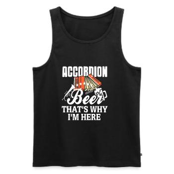Accordion and beer thats why im here - Männer Premium Bio Tank Top - Schwarz - Vorne - Michal (187cm)
