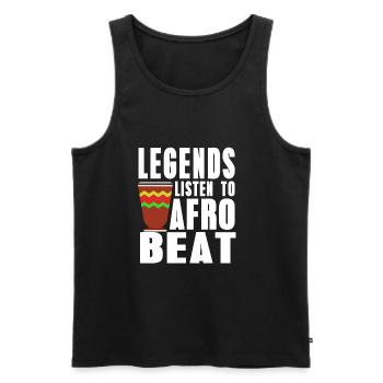 Legends listen to Afrobeat - Männer Premium Bio Tank Top - Schwarz - Vorne - AI Model Male 178 light (178cm)