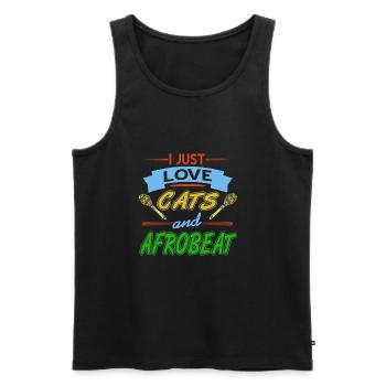 I just love cats and afrobeat - Men's Premium Organic Tank Top - black - Front - Michal (187cm)