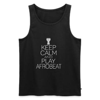 Keep calm and play afrobeat - Men's Premium Organic Tank Top - black - Front - AI Model Male 178 light (178cm)