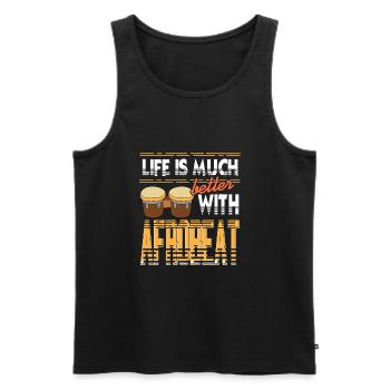 Life is much better with Afrobeat - Men's Premium Organic Tank Top - black - Front - AI Model Male 178 light (178cm)