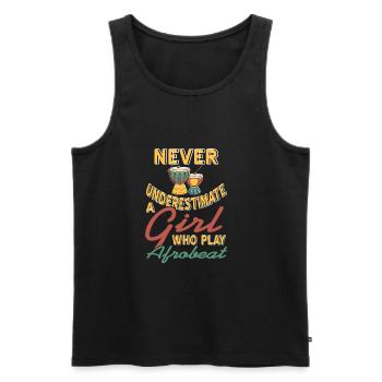 Never underestimate a girl who play afrobeat - Men's Premium Organic Tank Top - black - Front - Michal (187cm)
