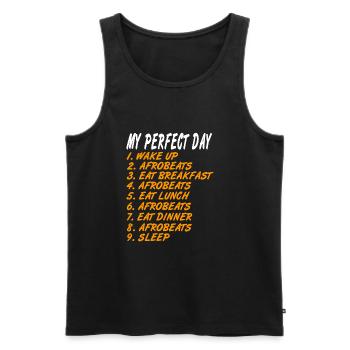 Afrobeats - My perfect day - Männer Premium Bio Tank Top - Schwarz - Vorne - AI Model Male 178 light (178cm)