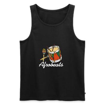 Afrobeat drum soul genre - Men's Premium Organic Tank Top - black - Front - AI Model Male 178 light (178cm)