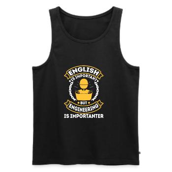 English is important but engineering is - Men's Premium Organic Tank Top - black - Front - AI Model Male 178 light (178cm)
