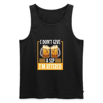 I don't give a sip i'm retired - Männer Premium Bio Tank Top - Schwarz - Vorne - Michal (187cm)