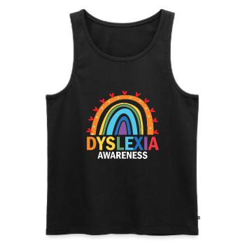 Dyslexia Teacher for Legathenia Therapists - Men's Premium Organic Tank Top - black - Front - Michal (187cm)