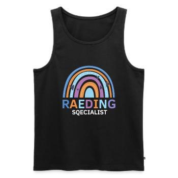 Dyslexia Awareness and Dyslexia Teachers - Men's Premium Organic Tank Top - black - Front - AI Model Male 178 light (178cm)
