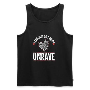 I crochet so I don't unravel - Men's Premium Organic Tank Top - black - Front - AI Model Male 178 light (178cm)