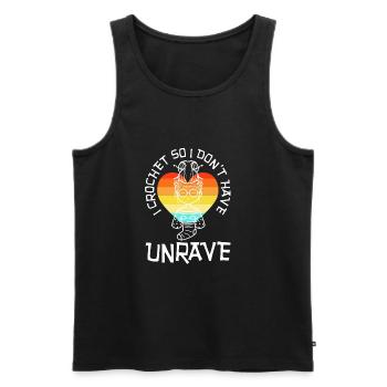 I crochet so I don't unravel - Men's Premium Organic Tank Top - black - Front - AI Model Male 178 light (178cm)