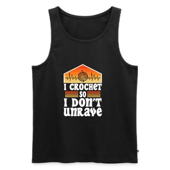 I crochet so i don't unravel - Men's Premium Organic Tank Top - black - Front - AI Model Male 178 light (178cm)