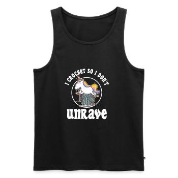 I crochet so i don't unravel - Men's Premium Organic Tank Top - black - Front - AI Model Male 178 light (178cm)