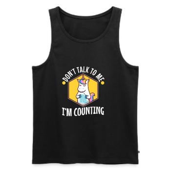 Don't Talk To Me I'm Counting - Männer Premium Bio Tank Top - Schwarz - Vorne - AI Model Male 178 light (178cm)