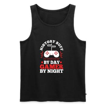 History by day gamer by night - Men's Premium Organic Tank Top - black - Front - Michal (187cm)