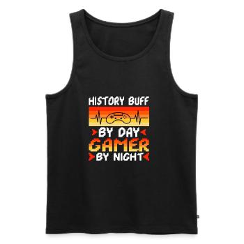 History by day gamer by night - Men's Premium Organic Tank Top - black - Front - Michal (187cm)