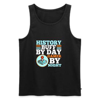 History by day gamer by night - Men's Premium Organic Tank Top - black - Front - Michal (187cm)