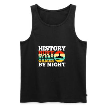 History by day gamer by night - Men's Premium Organic Tank Top - black - Front - Michal (187cm)