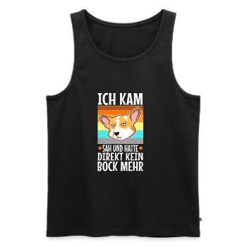 Ich kam sah und hatte direkt keinen bock mehr - Männer Premium Bio Tank Top - Schwarz - Vorne - Michal (187cm)