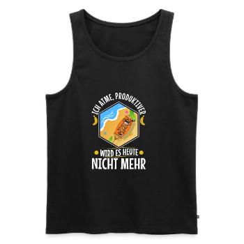 Ich atme produktiver wird es heute nicht - Männer Premium Bio Tank Top - Schwarz - Vorne - Michal (187cm)