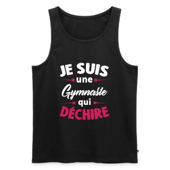Je suis une Gymnaste qui déchire - Débardeur bio Premium Homme - noir - Devant - Michal (187cm)