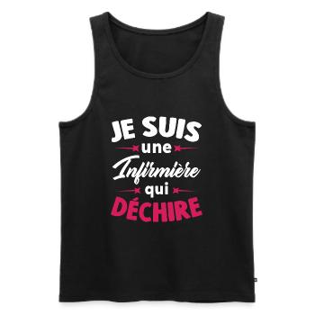 Je suis une Infirmière qui déchire - Débardeur bio Premium Homme - noir - Devant - Michal (187cm)
