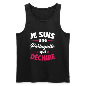 Je suis une Portugaise qui déchire - Débardeur bio Premium Homme - noir - Devant - Michal (187cm)