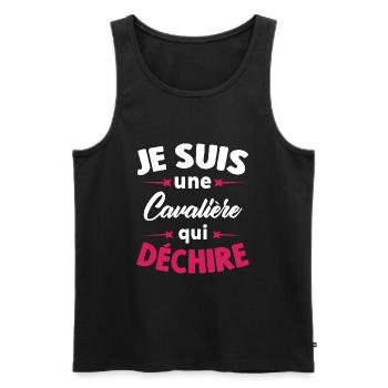 Je suis une Cavalière qui déchire - Débardeur bio Premium Homme - noir - Devant - AI Model Male 178 light (178cm)