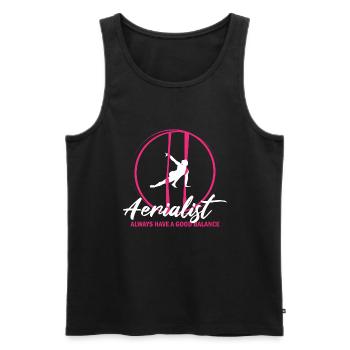 Aerial Silks for Aerial Yoga and Aerial Gymnastics - Men's Premium Organic Tank Top - black - Front - AI Model Male 178 light (178cm)