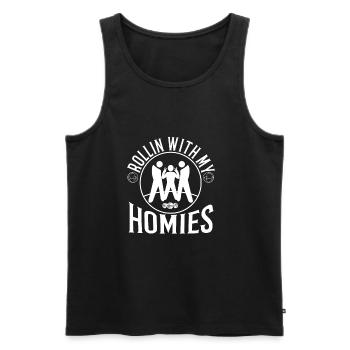 Rollin avec mes copains Bocce Ball - Débardeur bio Premium Homme - noir - Devant - Michal (187cm)