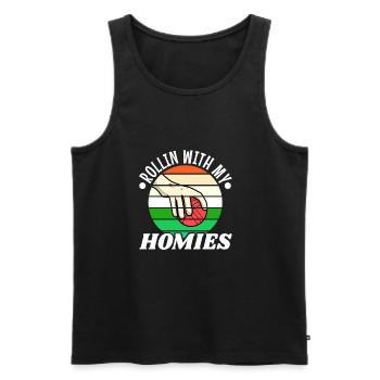 Rollin with my homies Bocce Ball - Men's Premium Organic Tank Top - black - Front - Michal (187cm)