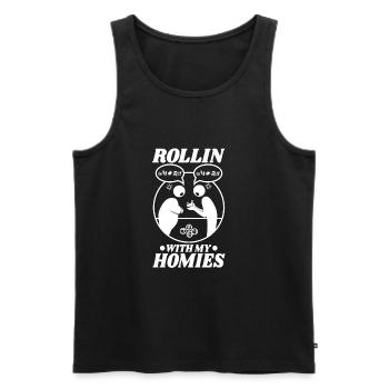 Rollin avec mes copains Bocce Ball - Débardeur bio Premium Homme - noir - Devant - Michal (187cm)