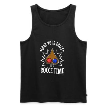 Grab your balls its bocce time - Men's Premium Organic Tank Top - black - Front - AI Model Male 178 light (178cm)