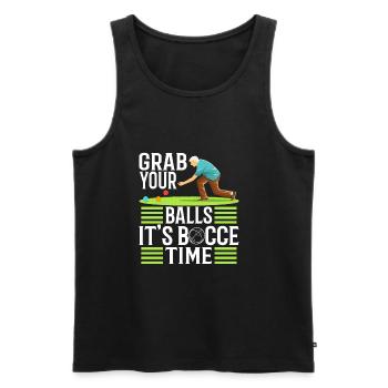 Grab your balls its bocce time - Men's Premium Organic Tank Top - black - Front - AI Model Male 178 light (178cm)