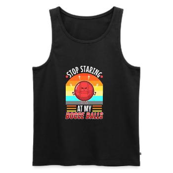 Stop staring at my Bocce Balls - Men's Premium Organic Tank Top - black - Front - Michal (187cm)