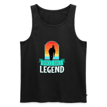 Légende de la pétanque - Débardeur bio Premium Homme - noir - Devant - AI Model Male 178 light (178cm)