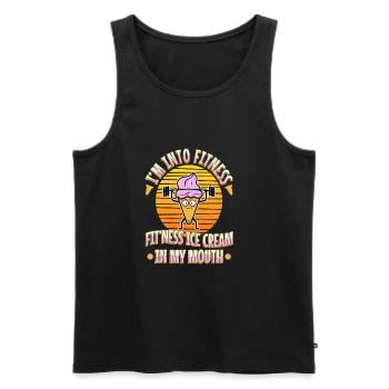 Im into fitness ice cream - Men's Premium Organic Tank Top - black - Front - Michal (187cm)