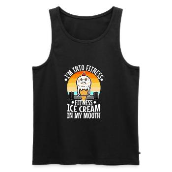 Im into fitness ice cream - Men's Premium Organic Tank Top - black - Front - Michal (187cm)