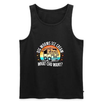 Big worms ice cream truck - Männer Premium Bio Tank Top - Schwarz - Vorne - AI Model Male 178 light (178cm)