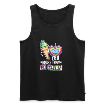 I love you more than ice cream - Männer Premium Bio Tank Top - Schwarz - Vorne - Michal (187cm)