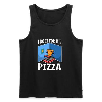 I do it for the Pizza - Men's Premium Organic Tank Top - black - Front - AI Model Male 178 light (178cm)
