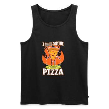 I do it for the Pizza - Men's Premium Organic Tank Top - black - Front - AI Model Male 178 light (178cm)