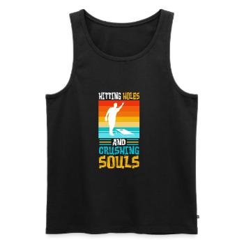 Hitting Holes and Crushing Souls - Männer Premium Bio Tank Top - Schwarz - Vorne - Michal (187cm)