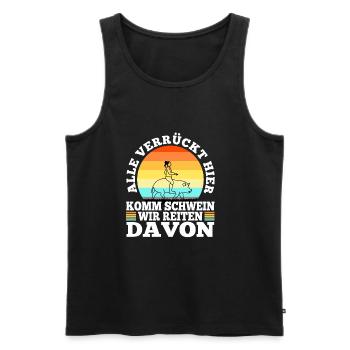 Everybody crazy here come pig we're going - Men's Premium Organic Tank Top - black - Front - Michal (187cm)