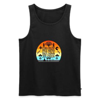 Not Crazy Not Rich Just Asian - Men's Premium Organic Tank Top - black - Front - Michal (187cm)