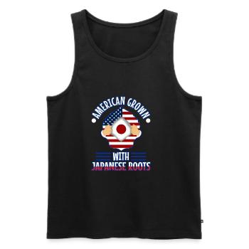 American grown with japanese roots - Männer Premium Bio Tank Top - Schwarz - Vorne - Michal (187cm)