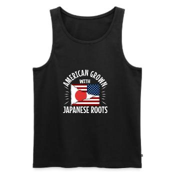 American grown with japanese roots - Männer Premium Bio Tank Top - Schwarz - Vorne - Michal (187cm)