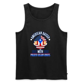 American raised with puerto rican roots - Männer Premium Bio Tank Top - Schwarz - Vorne - Michal (187cm)